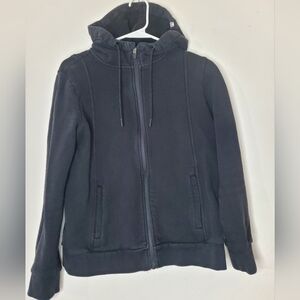 Womens FIGS Black Hoodie Size Small Medical Scrubs Fleece Uniform